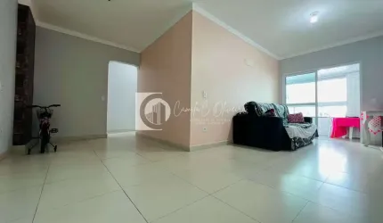 Apartamento com 3 dorms, sacada gourmet Caiçara, Praia Grande