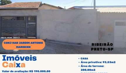 Casa para Venda em Ribeirão Preto, Antônio Marincek, 3 dormitórios, 2 banheiros, 1 vaga