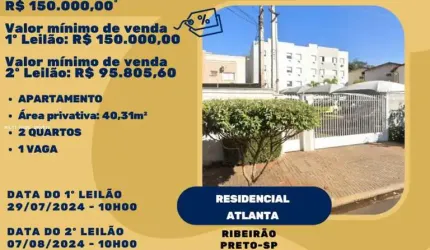 Apartamento para Venda em Ribeirão Preto, Jardim Zara, 2 dormitórios, 1 banheiro, 1 vaga