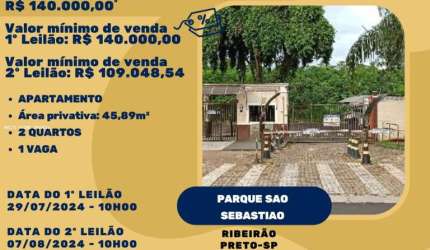 Apartamento para Venda em Ribeirão Preto, Parque São Sebastião, 2 dormitórios, 1 banheiro, 1 vaga