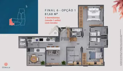 Apartamento para Venda em Ribeirão Preto, Nova Aliança, 3 dormitórios, 1 suíte, 1 banheiro, 1 vaga