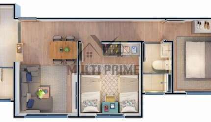 Apartamento para Venda em Ribeirão Preto, Quinta da Primavera, 2 dormitórios, 1 banheiro, 1 vaga