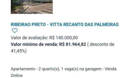 Apartamento para Venda em Ribeirão Preto, Jardim Diva Tarlá de Carvalho, 2 dormitórios, 1 banheiro, 1 vaga