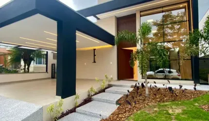 MARAVILHOSA casa térrea no Condomínio VEREDAS para venda tem 169 m² com 3 suítes PISCINA e GOURMET