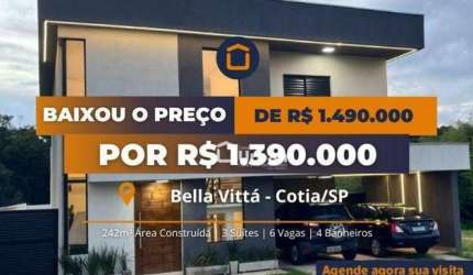 Casa de Condomínio para venda em Bella Vittà Vista Verde de 242.00m² com 3 Quartos, 3 Suites e 6 Garagens