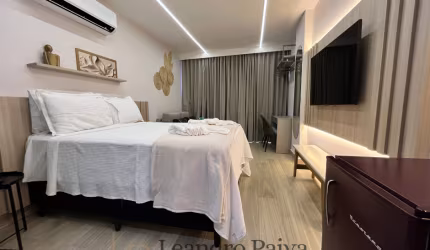 Vendo Flat 23,11 m², porteira fechada com enxoval, pronto para rentabilizar, R$ 600 mil