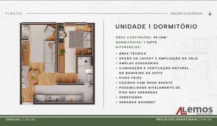 Apartamento com 1 dormitório à venda, no Itapetininga - Atibaia/SP