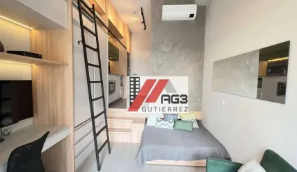 Studio totalmente mobiliado com varanda e lazer completo ao lado da PUC nas Perdizes