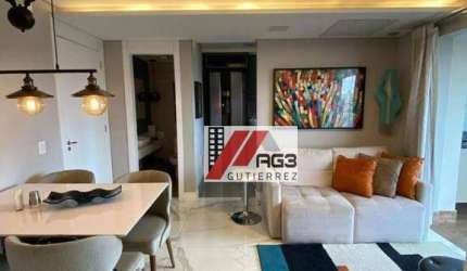 Apartamento totalmente mobiliado de 1 suíte, lavabo, ar-condicionado, uma vaga e lazer completo no Ipiranga