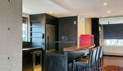 Apartamento com 1 dormitório para alugar, 90 m² por R$ 9.452,07/mês - Brooklin - São Paulo/SP
