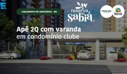 Apartamentos de 2 quartos e varanda em um condomínio clube completo.