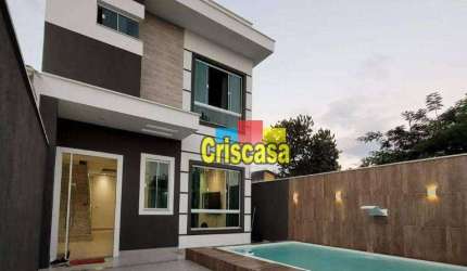 Casa linear alto padrão com 3 dormitórios à venda, 110 m² por R$ 694.300 - Jardim Mariléa - Rio das Ostras/RJ