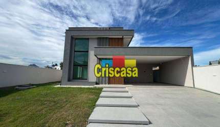 Casa de Alto Padrão à Venda no Condomínio Villa Contorno - Rio das Ostras | 3 Suítes, Área Gourmet e Segurança 24h