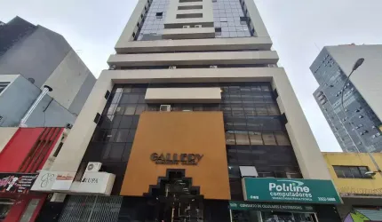 Sala comercial Centro Curitiba com 44,87m² de área útil com 3 salas 1 banheiro portaria 24 horas catraca