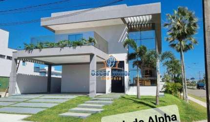 MEGA CASA DUPLEX com 4 Suítes em CONDOMÍNIO FECHADO, 338 m² por R$ 1.990.000 - Cidade Alpha - Eusébio/CE