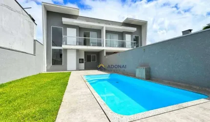 Sobrado Novo com Piscina, 4 dormitórios à venda, 143 m² por R$ 925.000 - Brejatuba - Guaratuba/PR