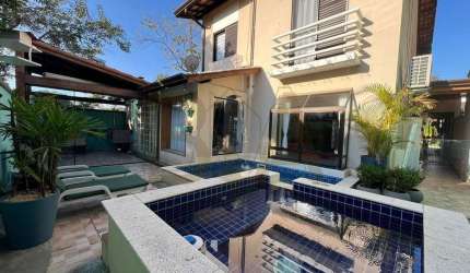 Casa 3 suítes, piscina com hidro, 4 vagas,km.26, churraqueira e forno pizza