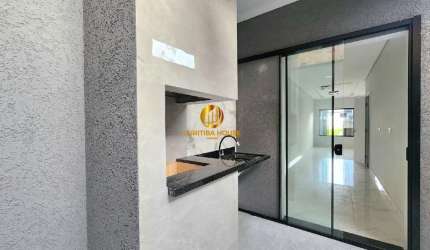 Sobrado novo 3 quartos, alto patrão de acabamentos e espaço gourmet no Umbará Curitiba