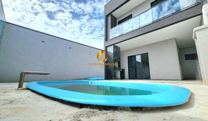 Sobrado alto padrão 3 quartos sendo 1 suíte,  espaço gourmet e espaçoso fundos com piscina no Eucaliptos Fazenda Rio Grande