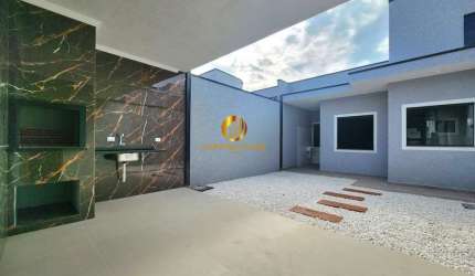 Linda casa térrea 3 quartos sendo 1 suite, alto padrão de acabamentos com espaço fundos com edícula  e churrasqueira Eucaliptos Fazenda Rio.