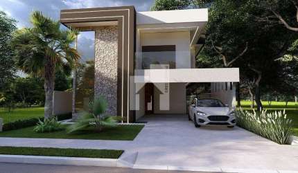Casa à venda em construção, 185m² construídos, 3 suites, garagem 4 autos, piscina, Condominio Gran
