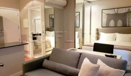 Apartamento tipo studio de alto padrão na Vila Olímpia disponível locação 42m².