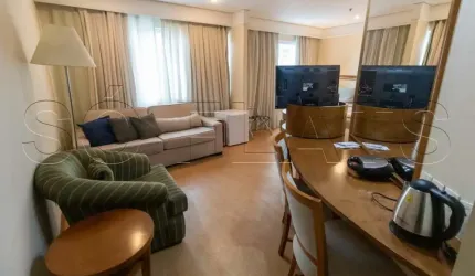 Flat Radisson Vila Olímpia disponível para locação próximo as Avenidas JK e Faria Lima.