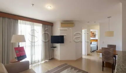 Flat disponível para locação na Vila Olímpia mobiliado com 2 dormitórios próximo da Av Bandeirantes