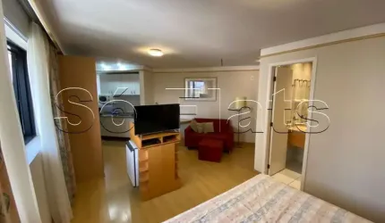 Flat Tsue Bienal disponível locação com 26m², 1 dormitório e 1 vaga de garagem.