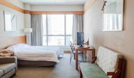Flat Wyndham Nortel em Santana disponível para locação com 1 dormitório e 1 vaga de garagem.