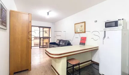 Flat no The Plaza com 50m² 1 dormitório 1 vaga de garagem disponível para locação nos Jardins.