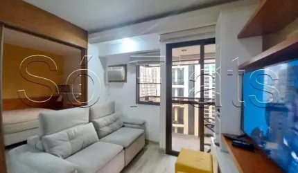 Apto no Q.I totalmente mobiliado em Moema com 1 dorm disponível para locação com entrada imediata.