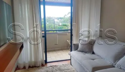 Flat estilo residencie disponível para locação contendo 90m², 3 dorme e 2 vagas em Alphaville.