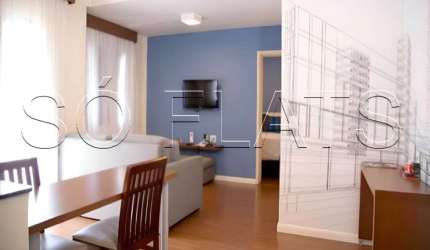 Flat mobiliado disponível para venda com 43m², 01 dorm e 01 vaga