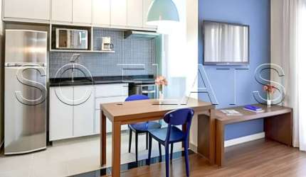 Flat totalmente mobiliado disponível para venda com 43m², 01 dorm e 01 vaga