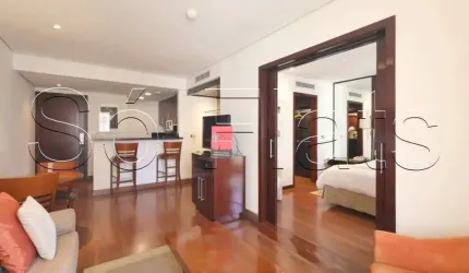 Apto no George V Itaim com 60m², 1 dormitório e 1 vaga de garagem para locação no Itaim Bibi.