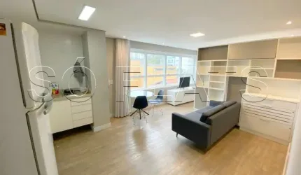 Apto com  45m², 1 dormitório e 1 vaga mobiliado no Brooklin disponível para locação.
