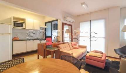 Flat mobiliado, disponível para venda com 42m², 01 dorm e 01 vaga
