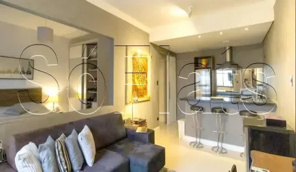 Apto no Le Bougainville com 57m², 1 dorm e 1 vaga de garagem, disponível locação em Alphaville.