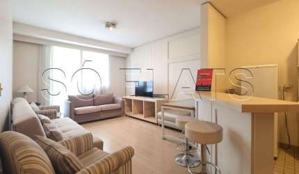 Flat no Sequoia com 56m², 1 dormitório e 1 vaga, disponível para locação em Alphaville.