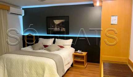Flat disponível para locação nos Jardins, próximo a Av 9 de Julho e Shopping Jd. Pamplona.