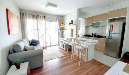 Apartamento no Brooklin, alto padrão, 51m² totalmente mobiliado.