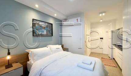 Studio no Residencial You Faria Lima com 24m², 1 dormitório e 1 vaga, disponível para locação.