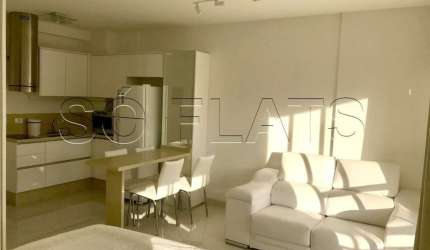 Apto Choice Panamby mobiliado com 35m² para locação próximo da Av. Hebe Camargo.