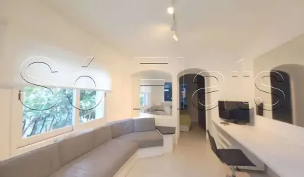 Flat no Jardim Paulista disponível para locação contendo 43m², 1 dormitório e 1 vaga de garagem.