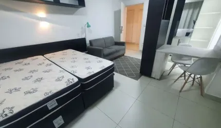 Flat no Atrium Augusta com 1 dormitório e 1 vaga disponível para locação.