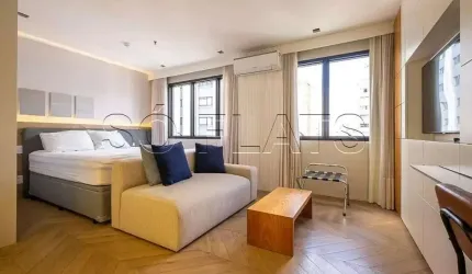Flat Transamérica Jardins disponível para venda com 28m², 1 dormitório e 1 vaga de garagem