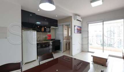 Flat disponível para locação contendo 55m² com 1 dormitório e 1 vaga de garagem no Brooklin.