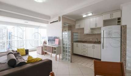 Flat para locação contendo 55m² com 1 dormitório e 1 vaga de garagem no Brooklin
