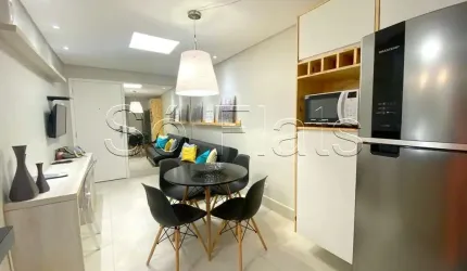 Flat no São Paulo Suíte Service disponível para locação 35m², 1 dormitório e 1 vaga de garagem.